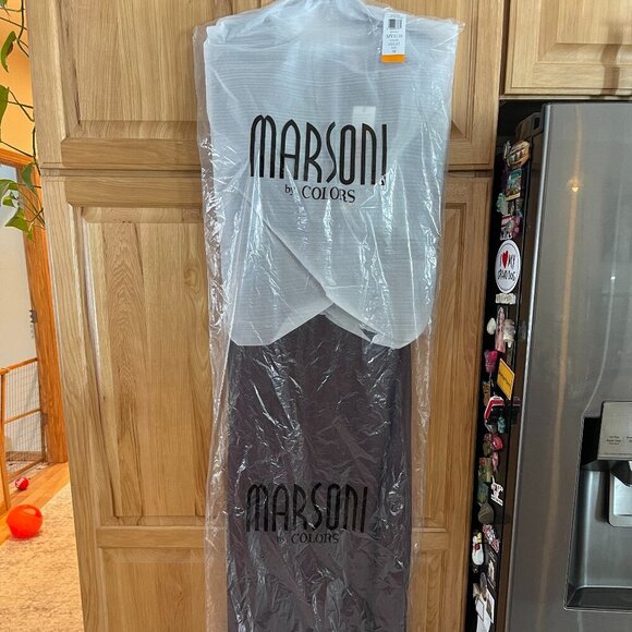 NWT Marsoni by Colors MV1130 Chiffon Mother of the Bride Dress Eggplant Size 18 - Picture 8 of 8